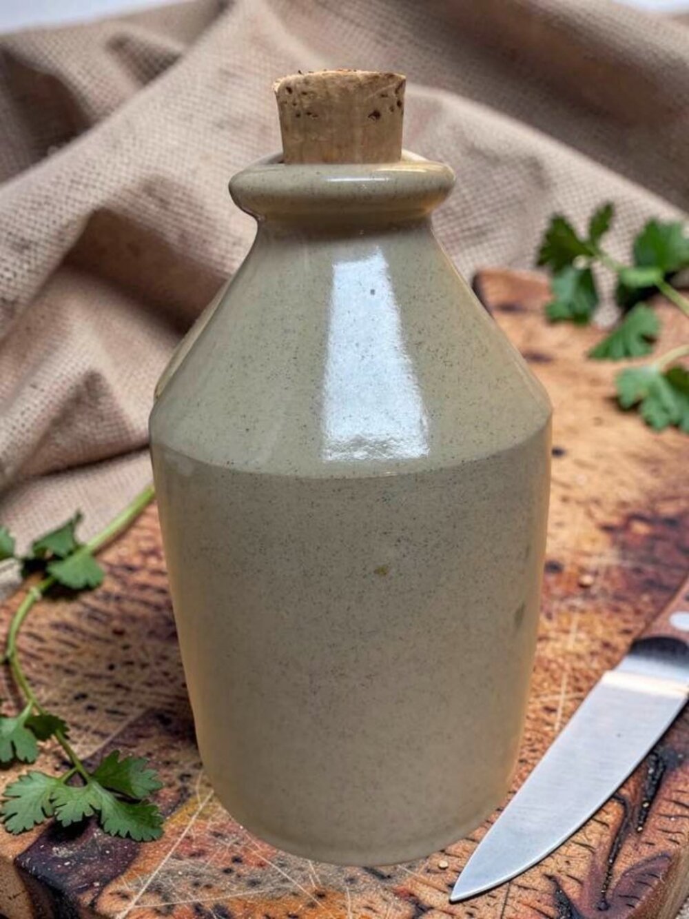 Vintage Stoneware Salad Dressing Bottle England - Picture 4 of 4